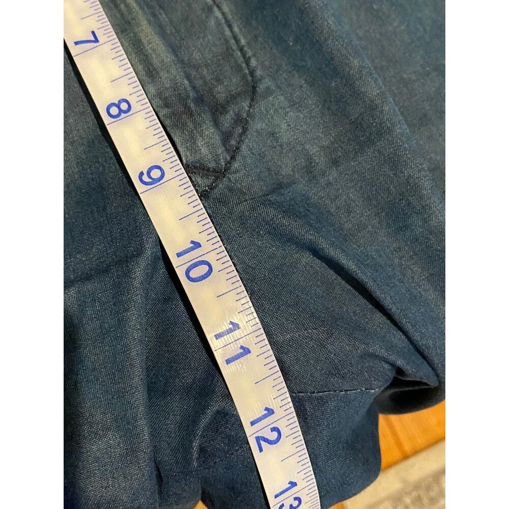 Tincati Milano Mens Italian Cotton Chambray Trouser Size 40 Blue Tailored Luxury